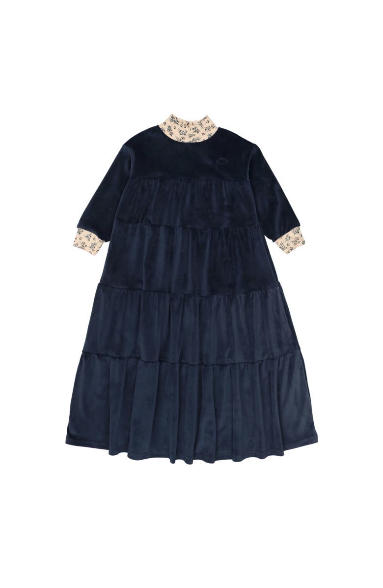 Pouf Velour Robe, Main, color, Navy