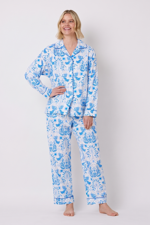 Floral Flannel Long-Sleeved Pajama Set