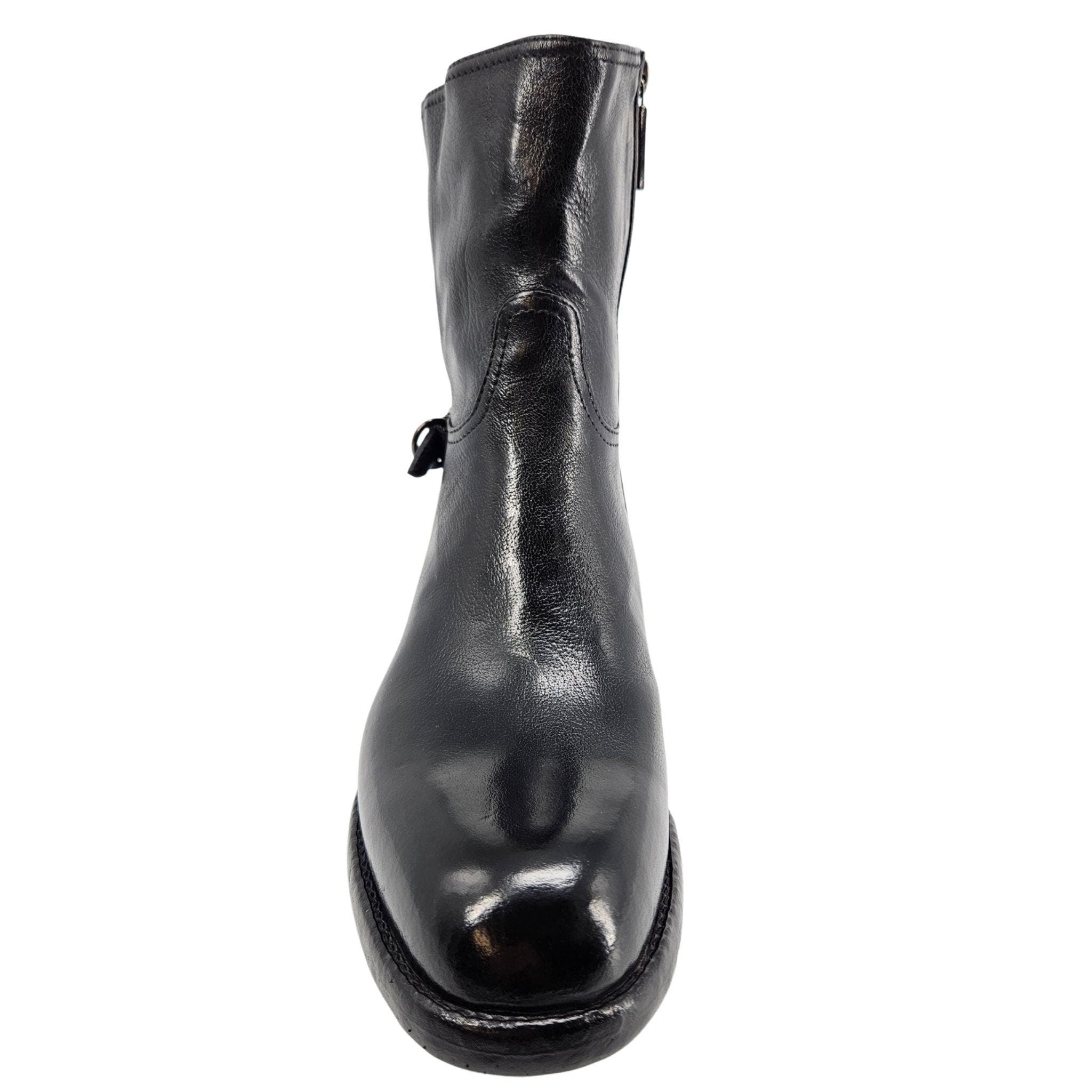 Leather Side Zip Mid Calf Boot, Alternate, color, Navy
