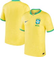 Nike Men's Nike Yellow Brazil National Team 2022/23 Home Breathe Stadium Replica Blank Jersey