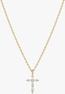 Bearfruit Jewelry 14k Gold Plated Iris Cross Necklace Delicate Meaningful Minimalist Trendy