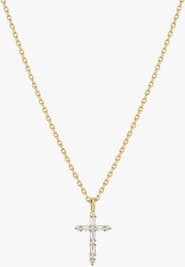 Bearfruit Jewelry 14k Gold Plated Iris Cross Necklace Delicate Meaningful Minimalist Trendy