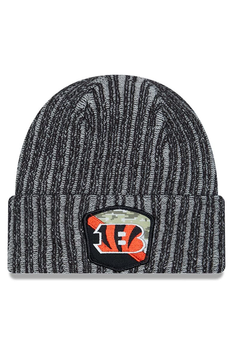Men's New Era  Black Cincinnati Bengals 2023 Salute To Service Cuffed Knit Hat, Main, color, Black