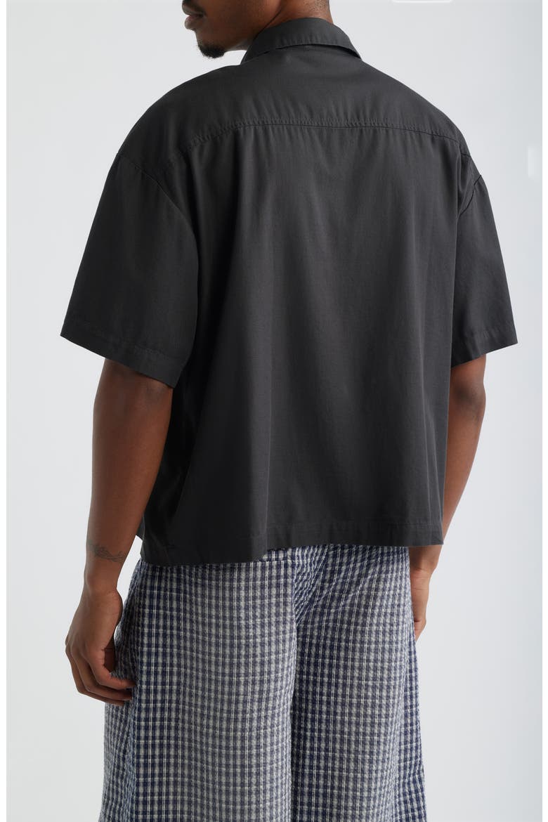Boxy Camp Shirt, Alternate, color, BLACK