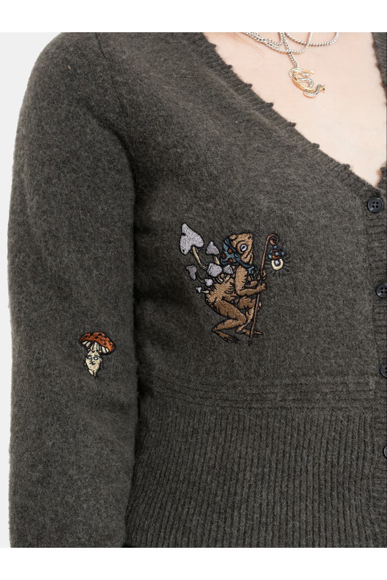 Hexborn Baba Yaga Knit Cardigan, Alternate, color, Grey