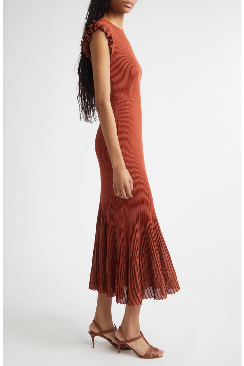 Noelle Metallic Knit Dress, Alternate, color, COPPER