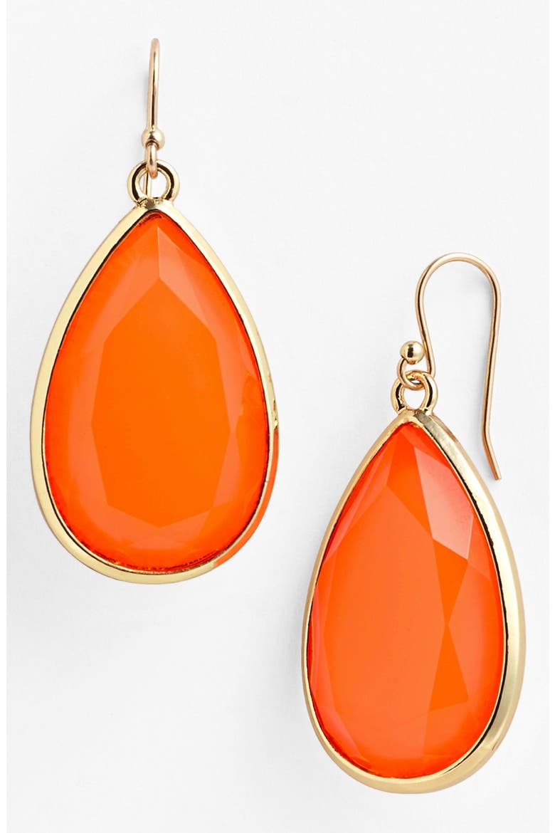 'day tripper' teardrop earrings, Main, color, FLUORESCENT CORAL/ GOLD