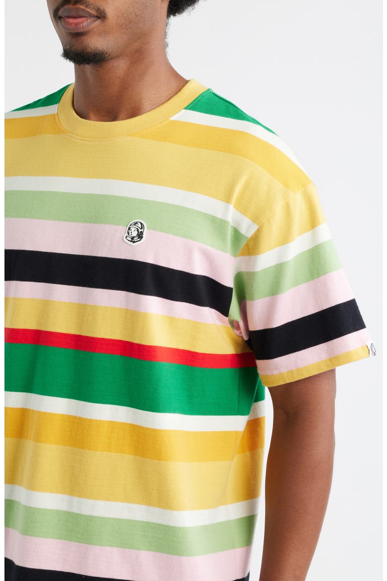 Treble Stripe Cropped Cotton Graphic T-Shirt, Alternate, color, YELLOW MULTI