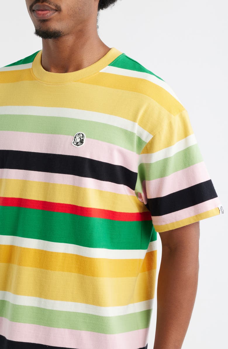 Billionaire Boys Club Treble Stripe Cropped Cotton Graphic T-Shirt, Alternate, color, Yellow Multi