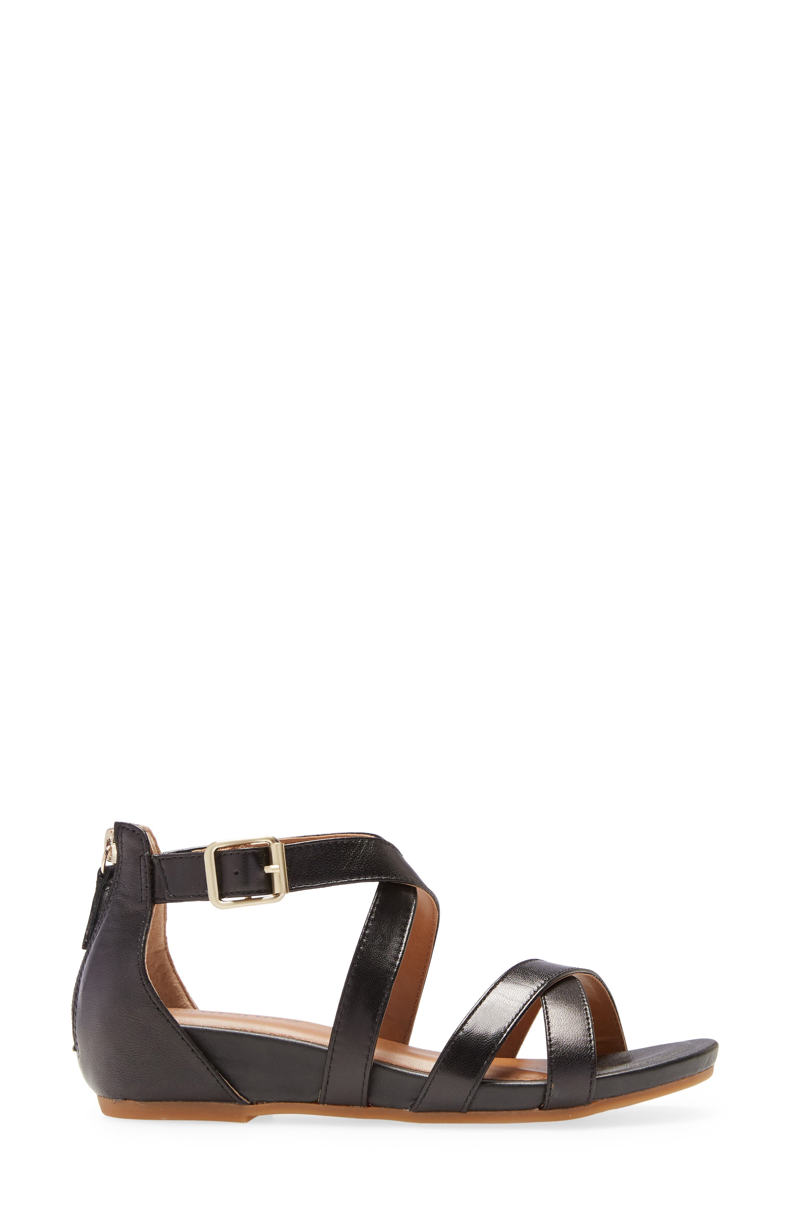 Melody Sandal, Alternate, color, BLACK LEATHER