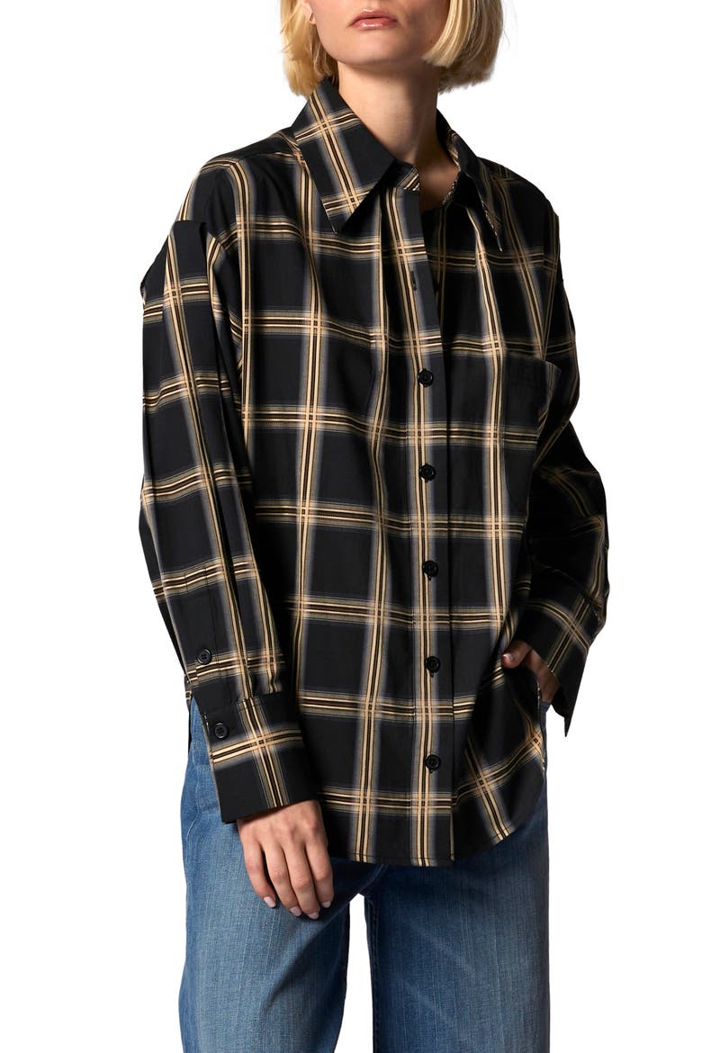 Sergine Plaid Shirt, Main, color, TRUE BLACK MULTI