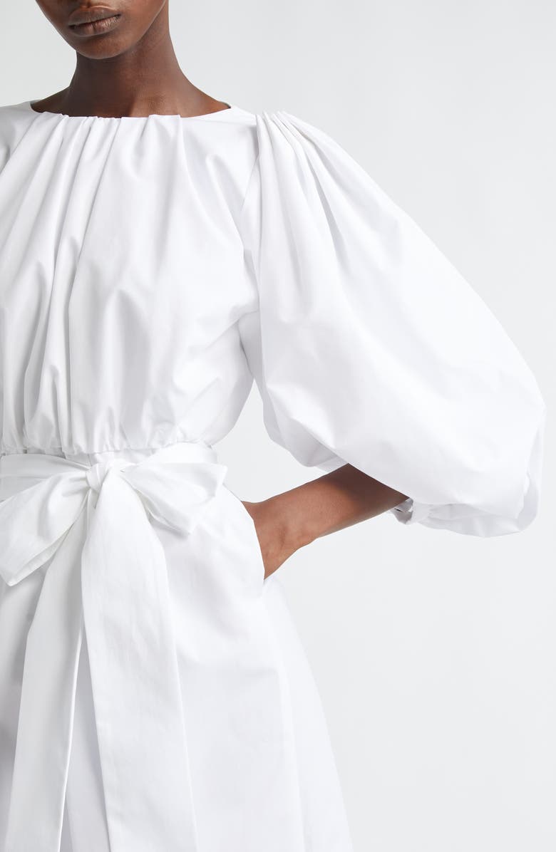 Dolce&Gabbana Puff Sleeve Cotton Poplin Shift Dress, Alternate, color, 