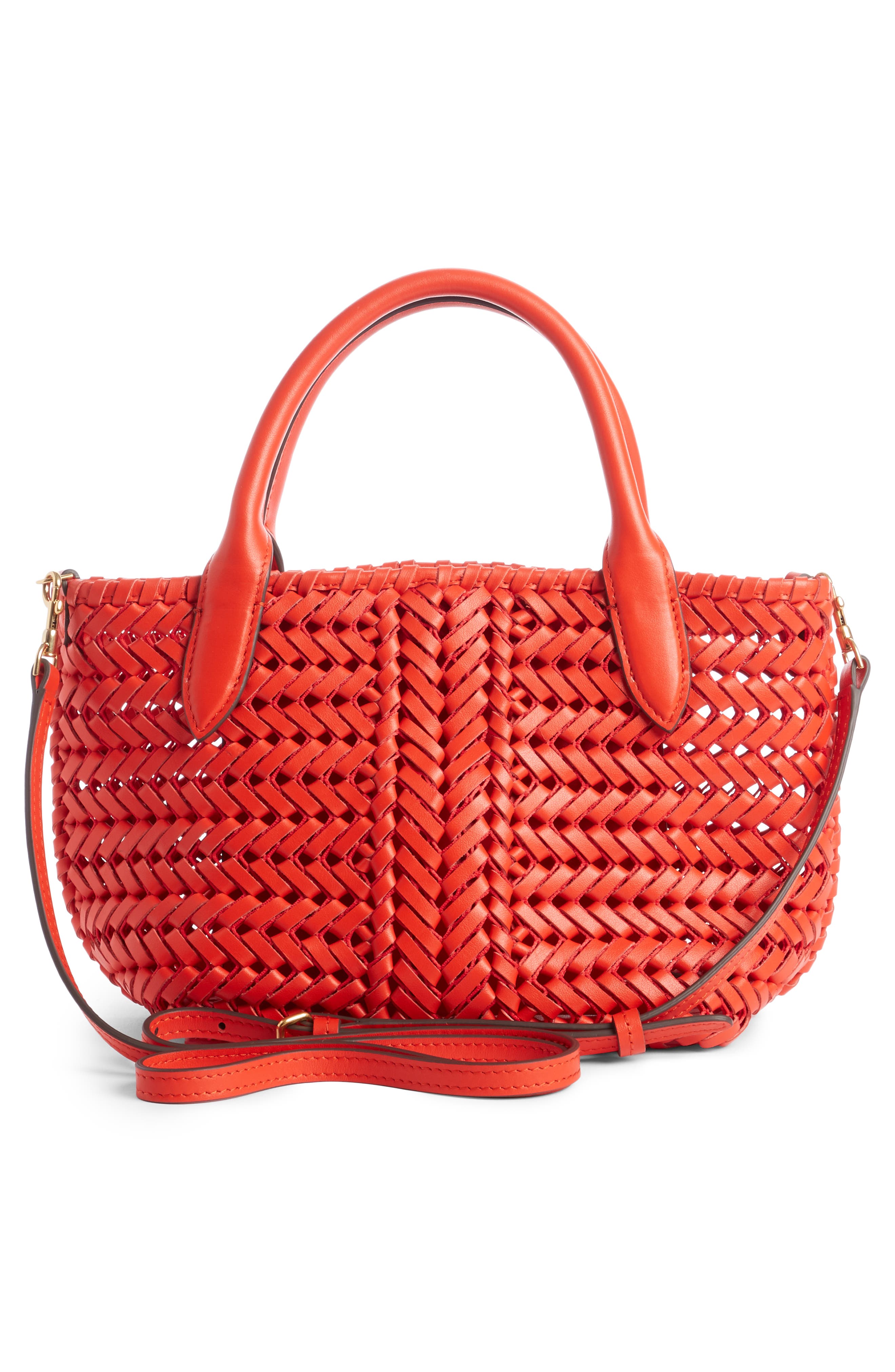 Anya Hindmarch Mini Neeson Woven Leather Tote, Alternate, color, 