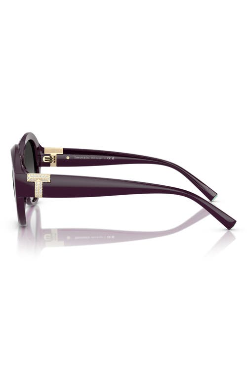 Tiffany & Co . 53mm Gradient Round Sunglasses In Burgundy/grey