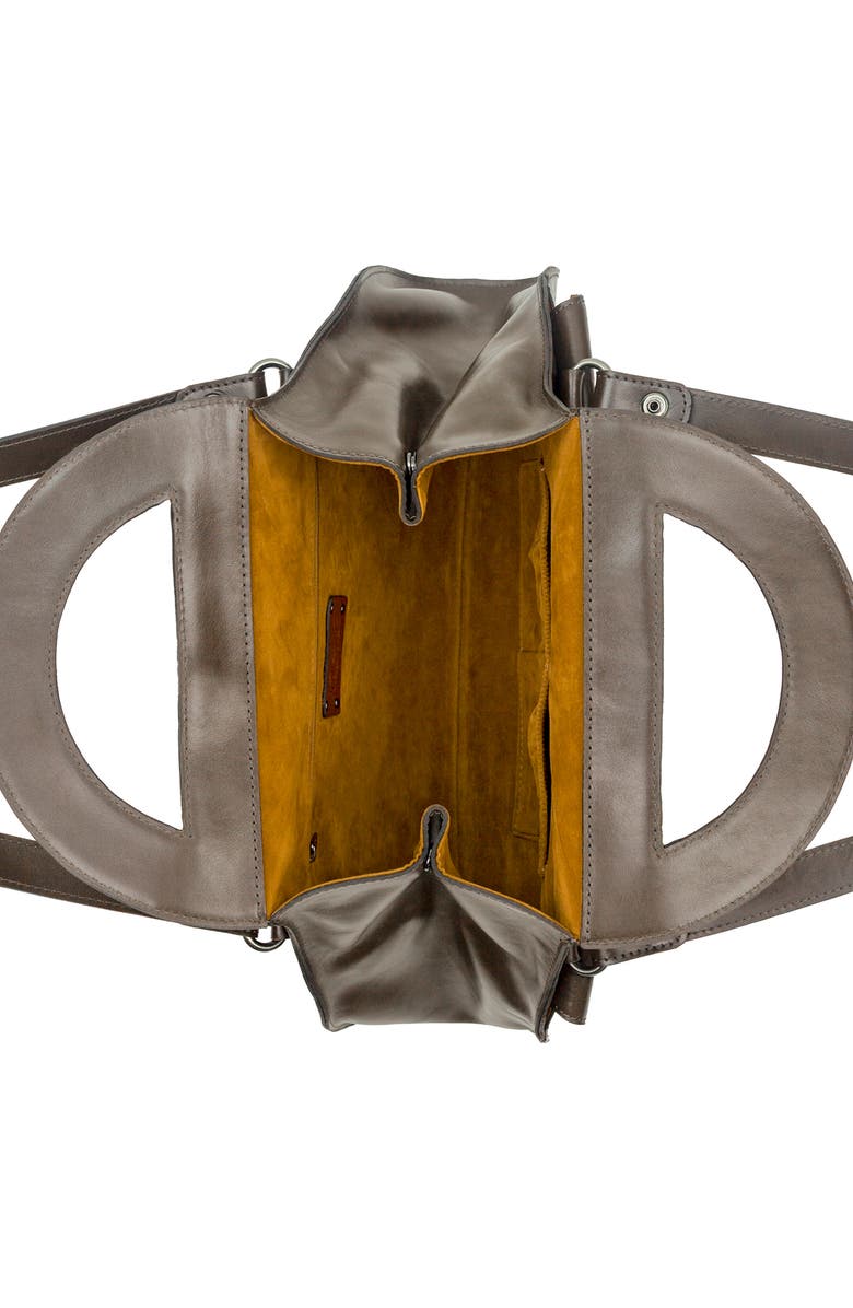 Patricia Nash Milania Leather Top Handle Bag, Alternate, color, Mushroom