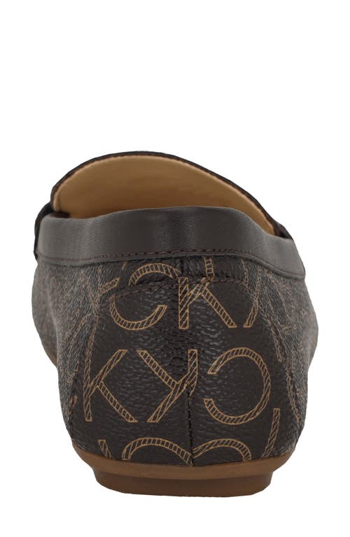Calvin Klein Layne Buckle Loafer In Brown Logo