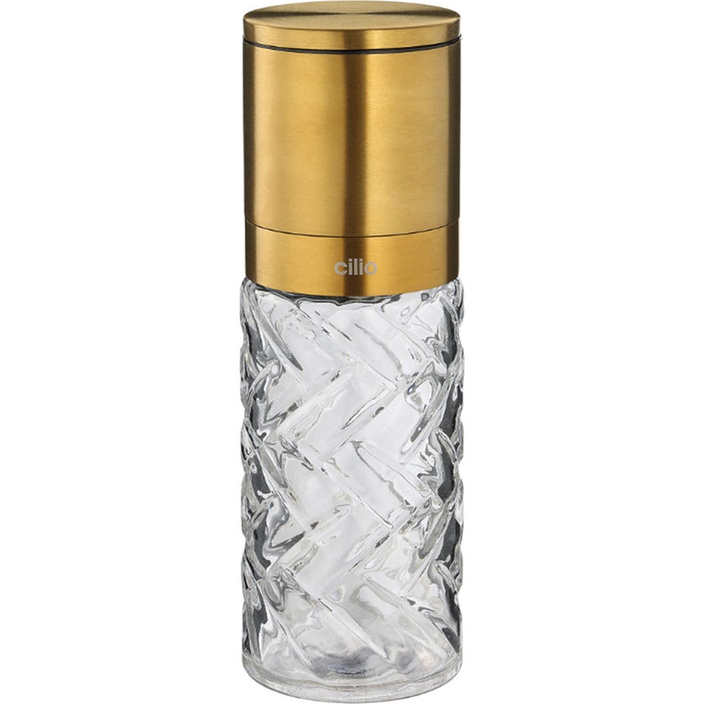 Cilio Cristallo Glass & Stainless Steel Salt And Pepper Mill In Gold