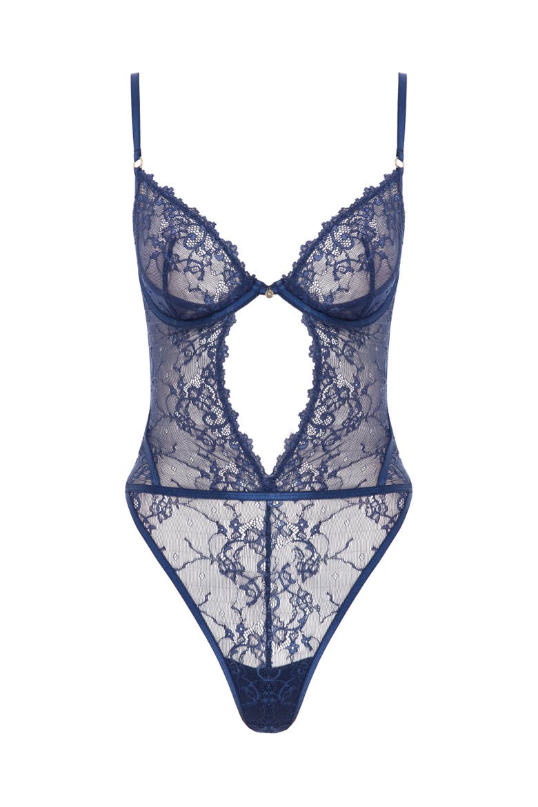 Charlotte - Lace Bodysuit, Main, color, Navy