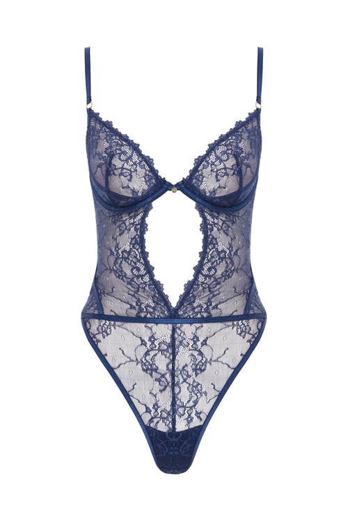 House Of Silk Charlotte - Lace Bodysuit in Navy at Nordstrom, Size X-Large