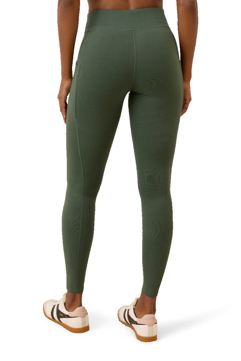 On the Go-To Pocket Legging Made With Organic Cotton, Alternate, color, Pine Green