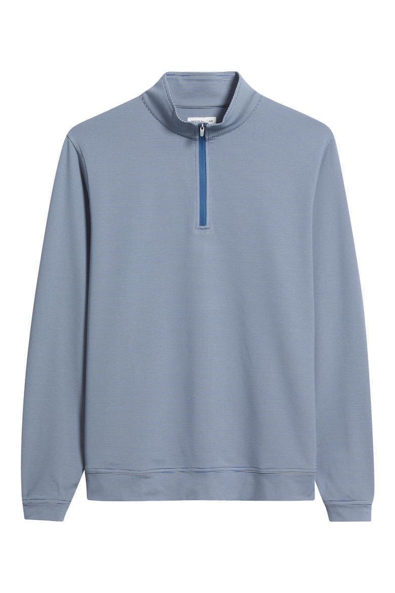 Perth Sugar Stripe Quarter Zip Performance Pullover, Alternate, color, WINDSOR BLUE