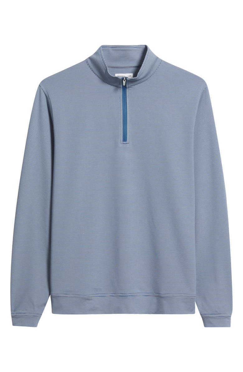 Peter Millar Perth Sugar Stripe Quarter Zip Performance Pullover, Main, color,