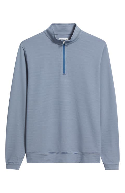 Perth Sugar Stripe Quarter Zip Performance Pullover