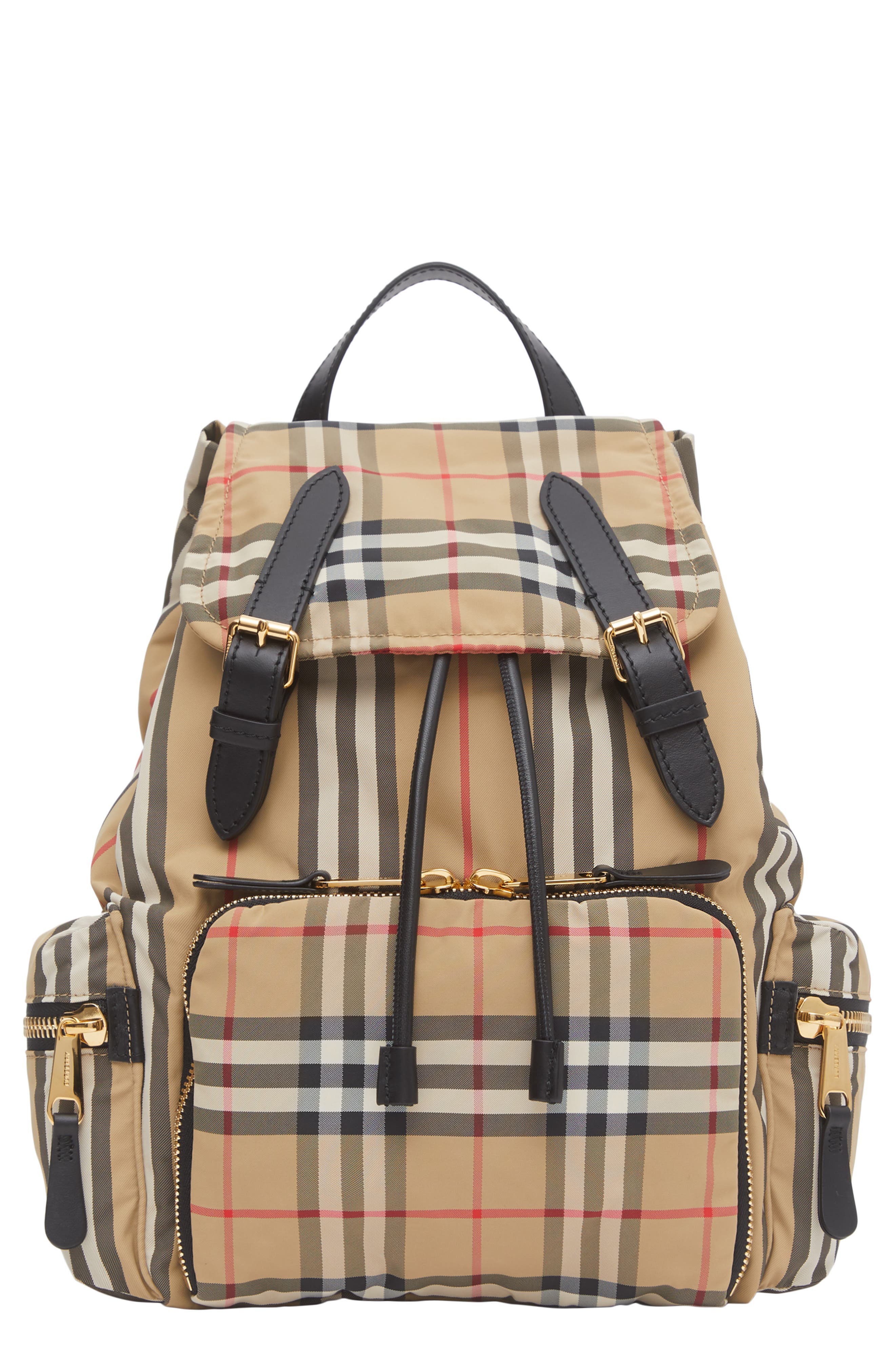 Burberry Medium Rucksack Vintage Check ECONYL<sup>®</sup> Backpack, Main, color, 