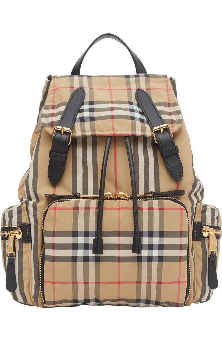 Burberry Medium Rucksack Vintage Check ECONYL<sup>®</sup> Backpack, Main, color,