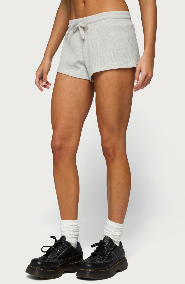 EDIKTED Baila Waffle Knit Drawstring Shorts, Alternate, color, 
