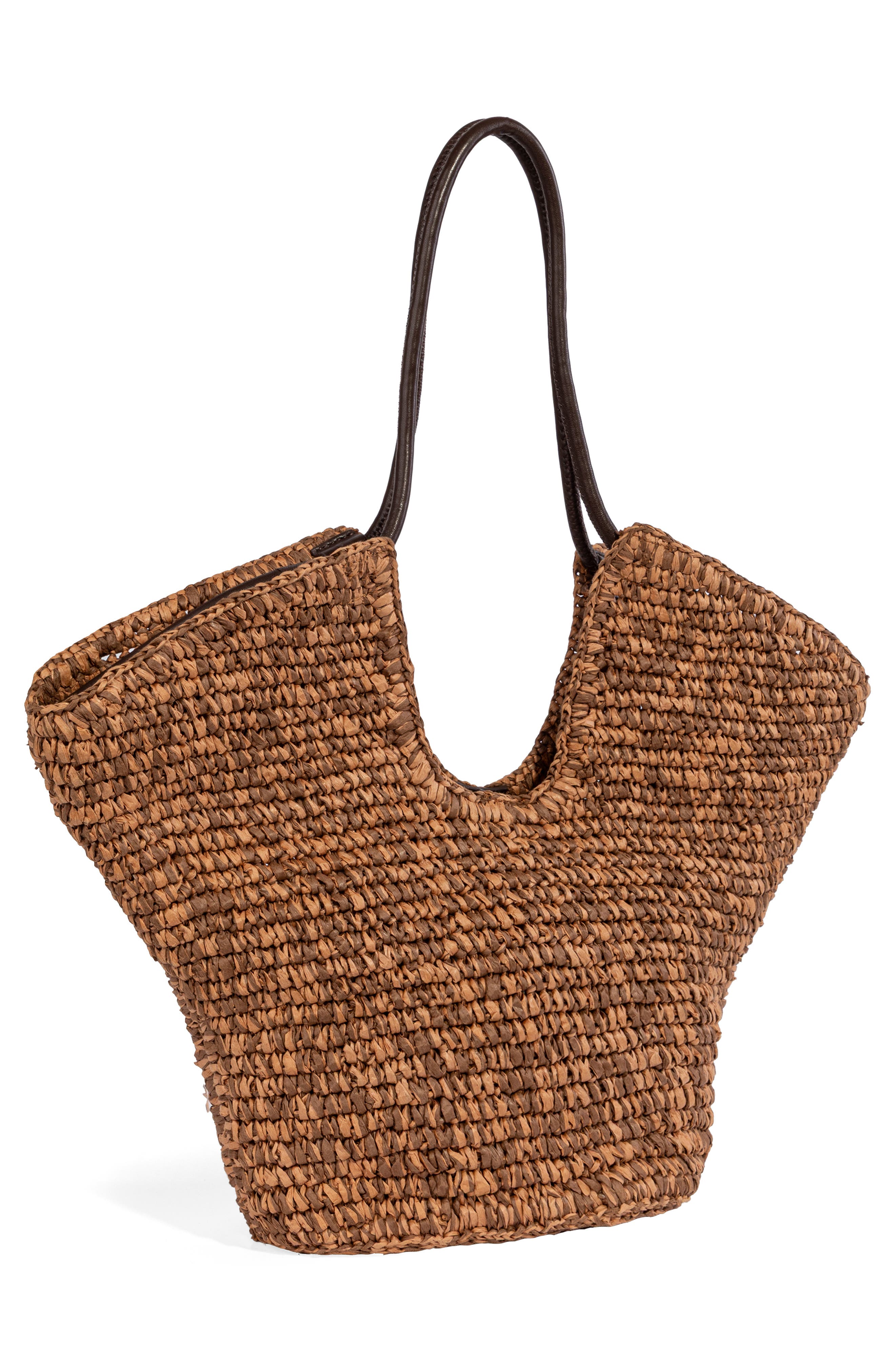 Sam Edelman Lynn Paper Raffia Tote, Alternate, color, Dark Brown
