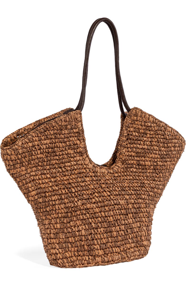 Sam Edelman Lynn Paper Raffia Tote, Alternate, color, Dark Brown