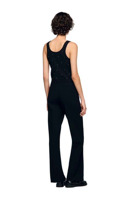 Sandro Straight-leg Buttoned Trouser In Black
