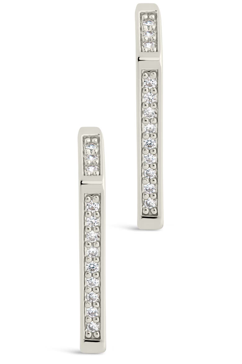 Katalina Cubic Zirconia Hoop Earrings, Alternate, color, SILVER