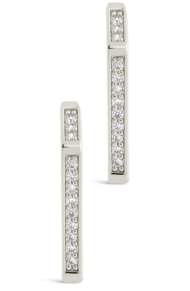 Sterling Forever Katalina Cubic Zirconia Hoop Earrings, Alternate, color, Silver