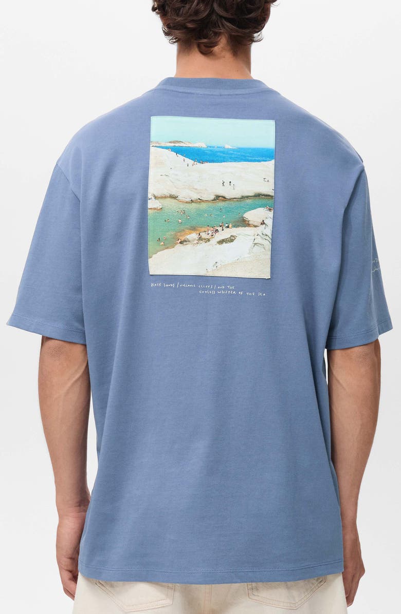 MANGO Relaxed Fit Graphic T-Shirt, Alternate, color, Blue