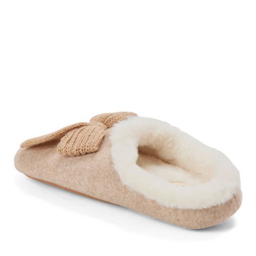 Dearfoams Josie Knit Clog Slipper With Bow In Brown