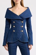 NADINE MERABI Jordan Double Breasted Denim Jacket
