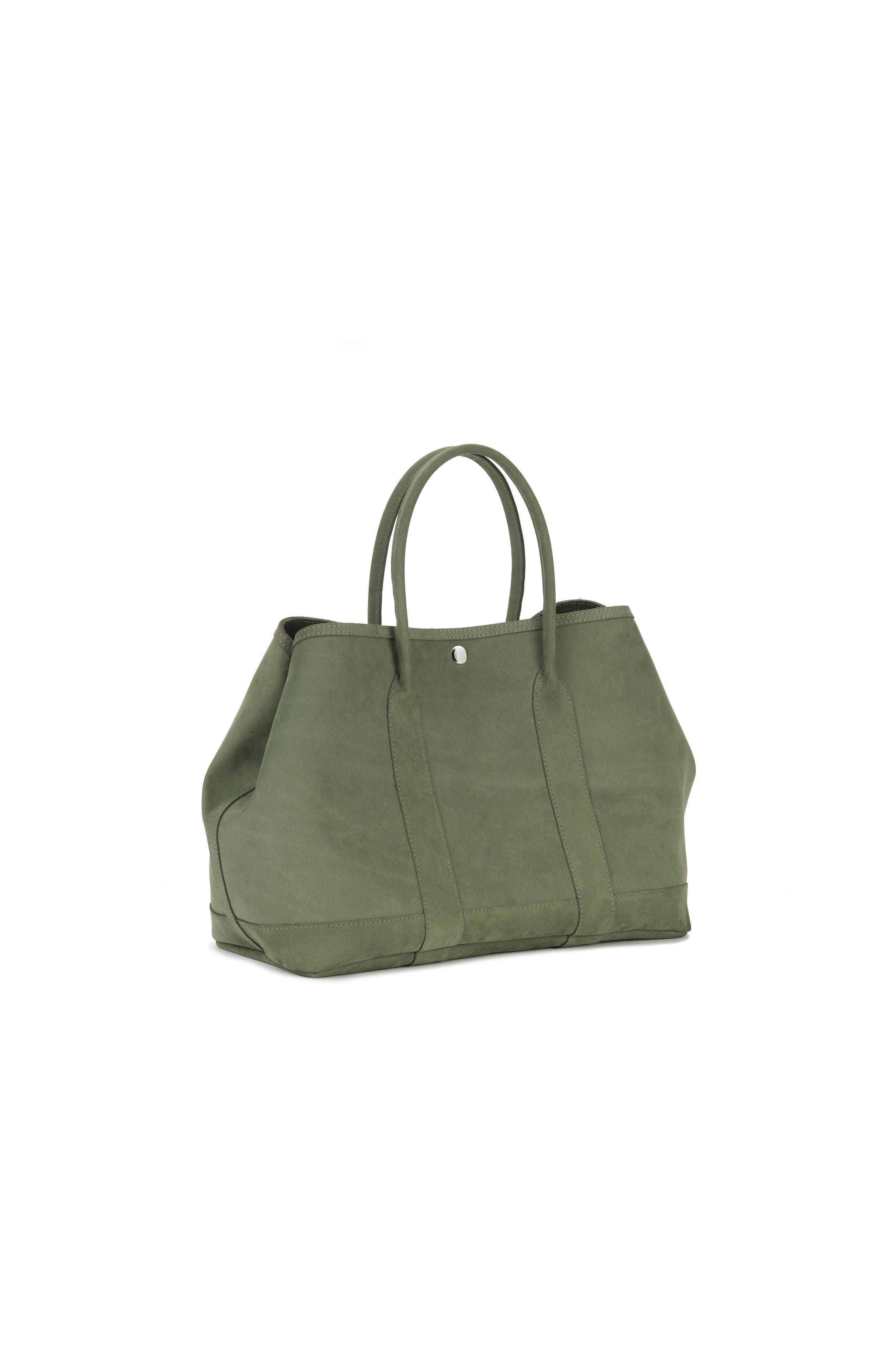 Ezra Arthur Audrey Velvet Leather Tote Bag, Alternate, color, Moss