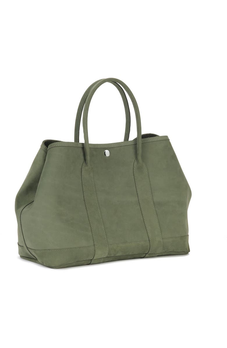 Ezra Arthur Audrey Velvet Leather Tote Bag, Alternate, color, Moss