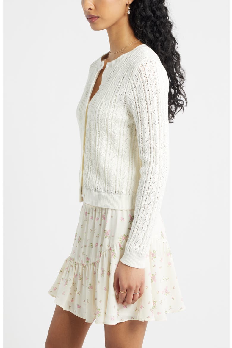 Pointelle Knit Cardigan, Alternate, color, IVORY