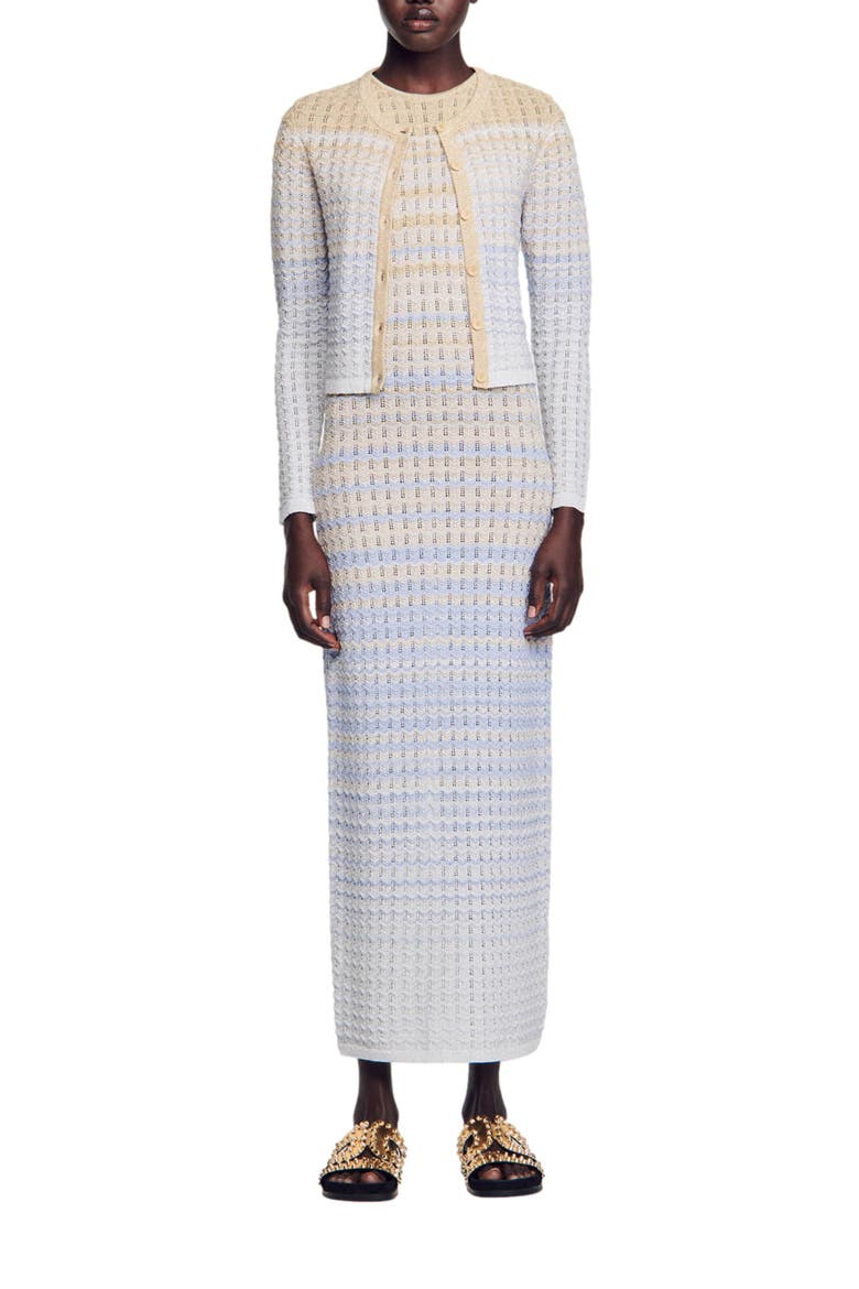 Zadine Ombré Cardigan, Alternate, color, BLUE / GOLD