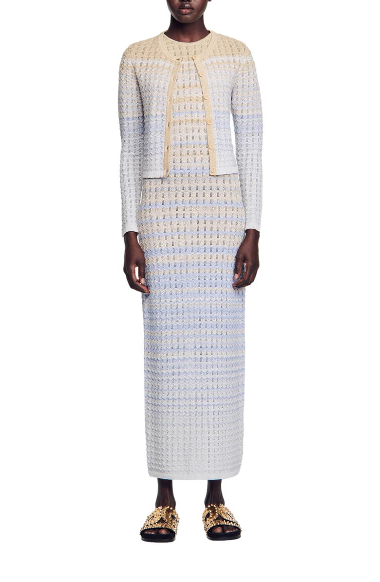 SANDRO Zadine Ombré Cardigan, Alternate, color, 