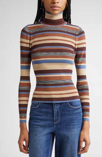 L'AGENCE Olene Stripe Turtleneck Sweater