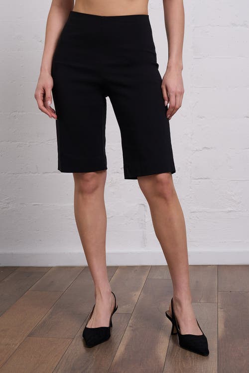 Franne Golde All-season Slim Stretch Bermuda Short In Black