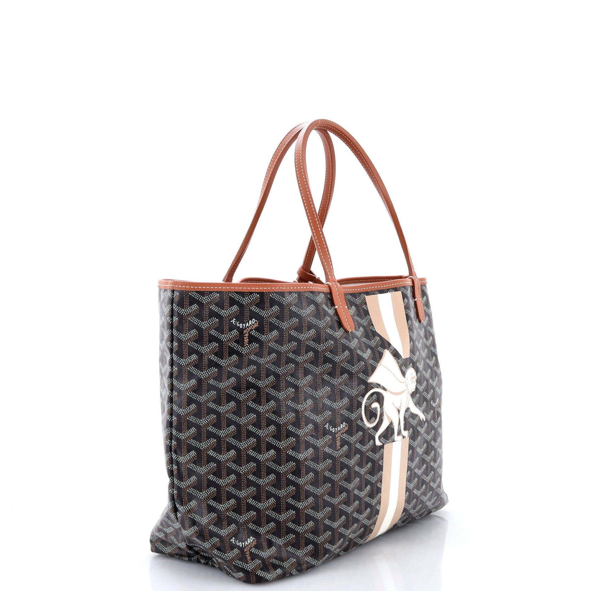 Saint Louis Tote Printed Coated Canvas PM, Alternate, color, Brown