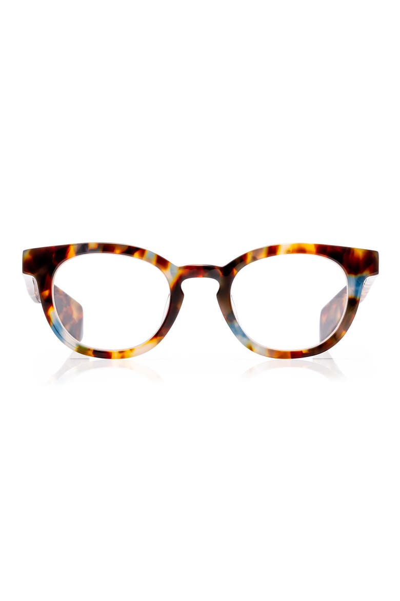 Total Wit 45mm Round Reading Glasses, Alternate, color, POWDER BLUE / COFFEE TORTOISE