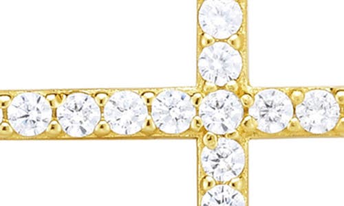 Glaze Jewelry Sterling Silver Sideways Cross Necklace In Gold