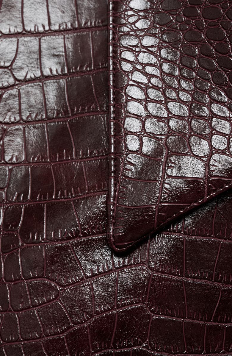 MANGO Doris Croc Embossed Faux Leather Jacket, Alternate, color,