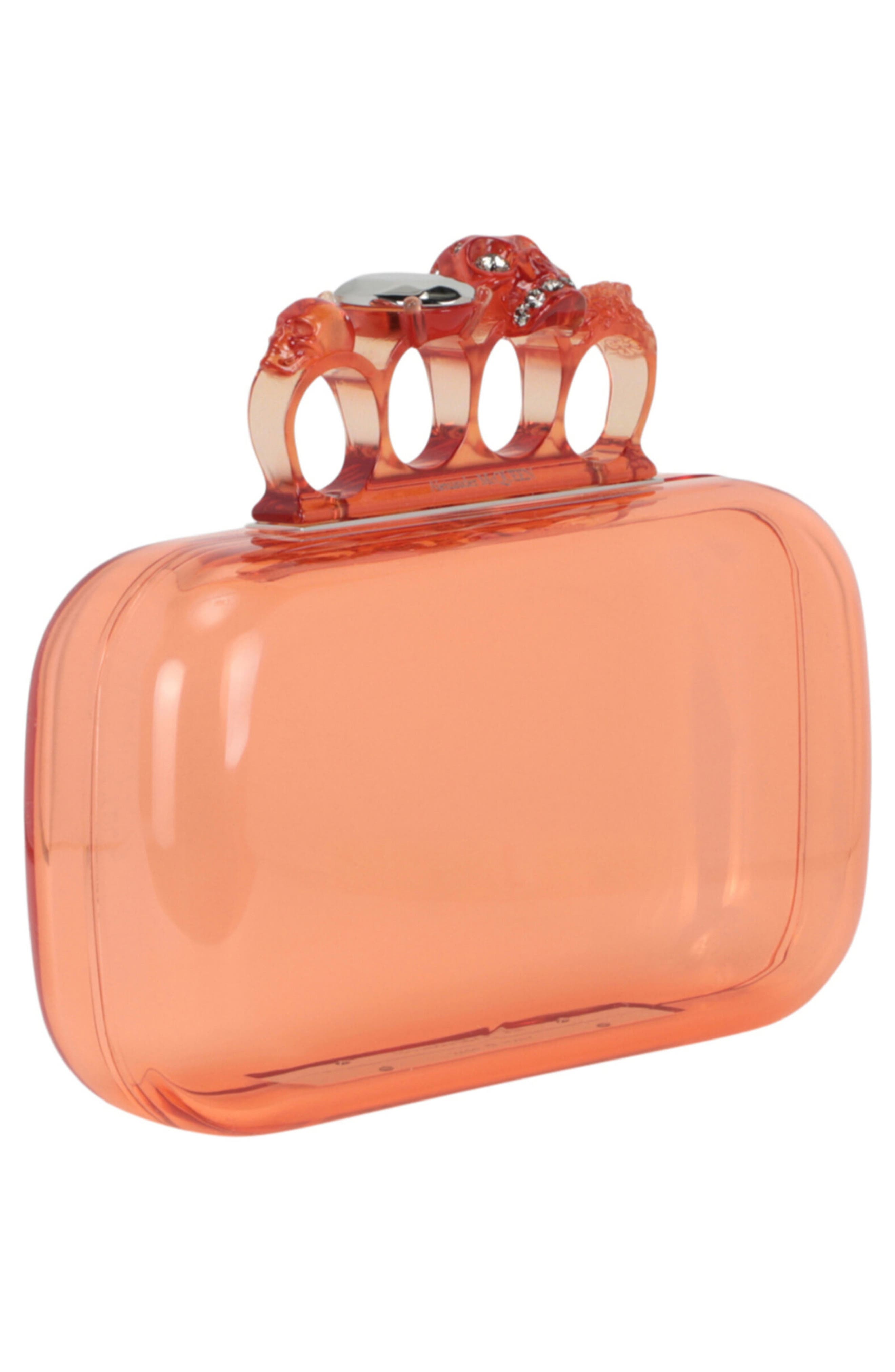 Alexander McQueen Puma Skull Four Ring Clutch, Alternate, color, Apricot